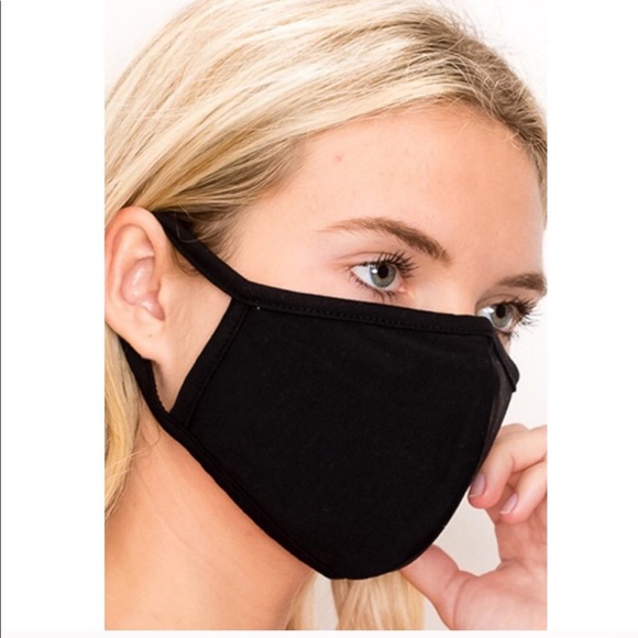 2 MADE IN USA, Black Unisex Face Mask - Picture 3 of 5